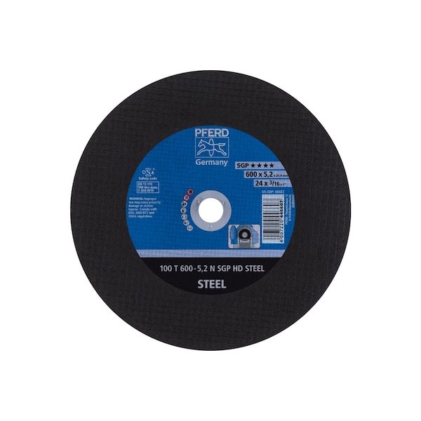 Pferd Abrasive Cut-Off Wheel, 24 in Dia, 3/16 in Thick, 1 in Arbor Hole Size, Aluminum oxide A, 24 Grit 66022 - main